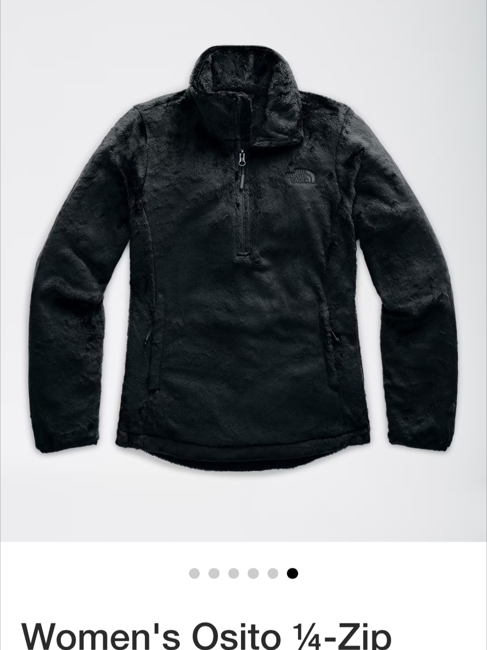 The North Face Black Plush Quarter-Zip Fleece Pullover Osito ¼-zip Pullover